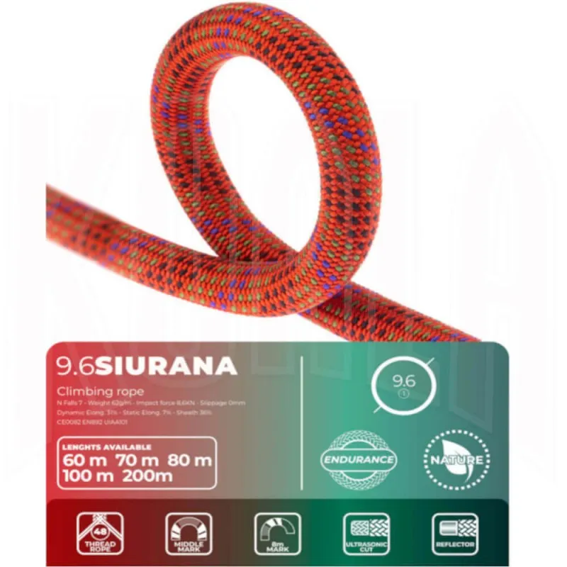 Cuerda escalada SIURANA 9.6 mm 70 mts. Fixe Climbing