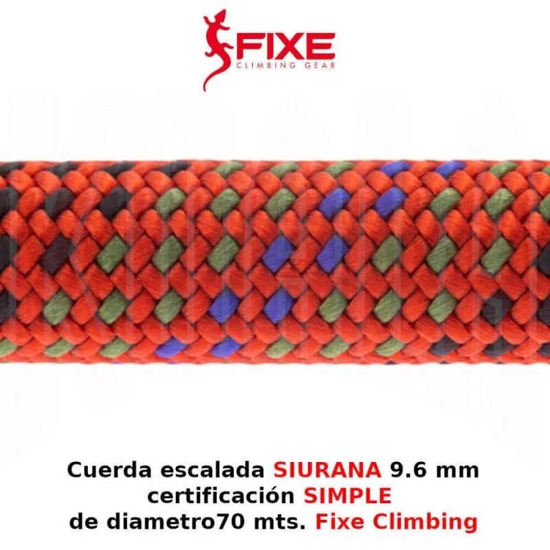 Cuerda escalada SIURANA 9.6 mm 70 mts. Fixe Climbing