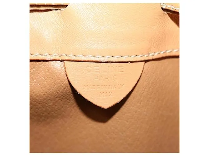Céline CELINE Macadam Canvas Bandolera Cuero PVC Marrón Auth am2637sol Castaño 