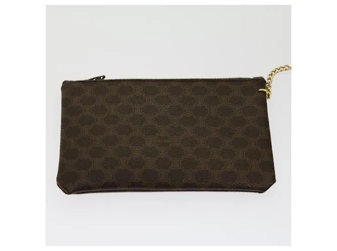 Céline CELINE Macadam Canvas Bandolera Cuero PVC Marrón Auth am2637sol Castaño 