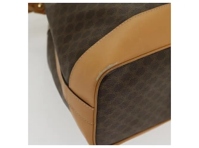 Céline CELINE Macadam Canvas Bandolera Cuero PVC Marrón Auth am2637sol Castaño 