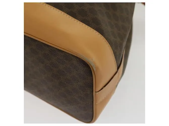 Céline CELINE Macadam Canvas Bandolera Cuero PVC Marrón Auth am2637sol Castaño 