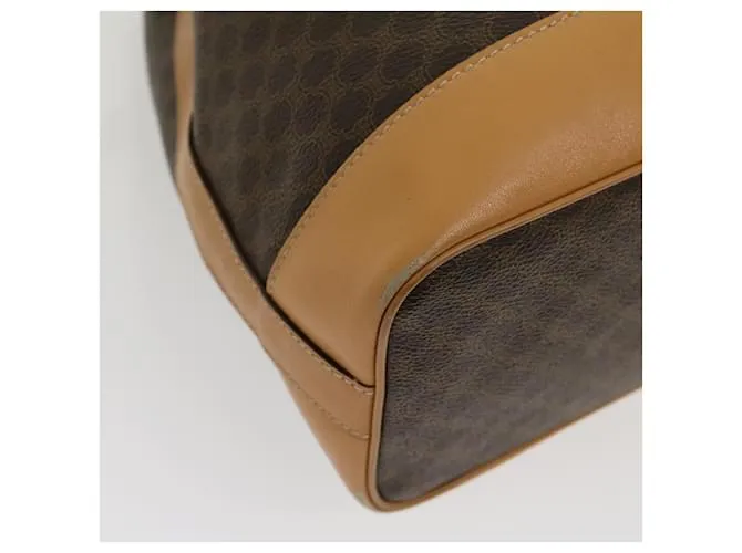 Céline CELINE Macadam Canvas Bandolera Cuero PVC Marrón Auth am2637sol Castaño 