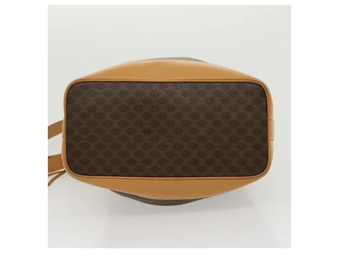 Céline CELINE Macadam Canvas Bandolera Cuero PVC Marrón Auth am2637sol Castaño 