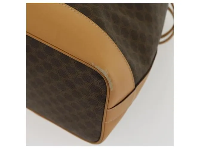 Céline CELINE Macadam Canvas Bandolera Cuero PVC Marrón Auth am2637sol Castaño 
