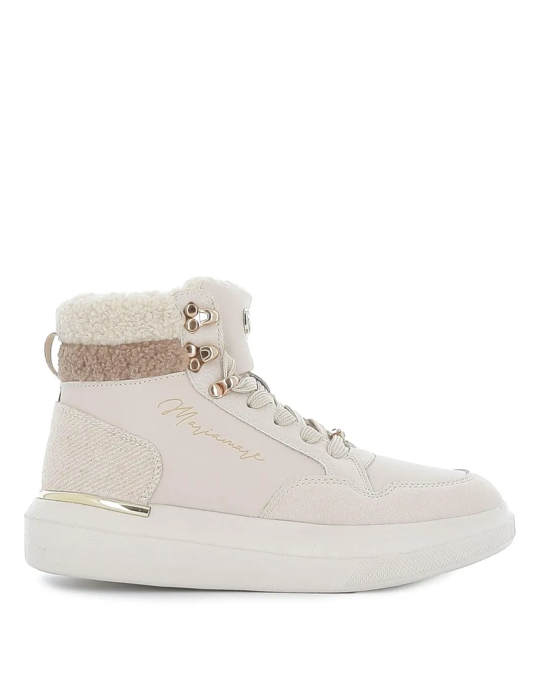Deportiva urbana plataforma caña alta beige Maria Mare