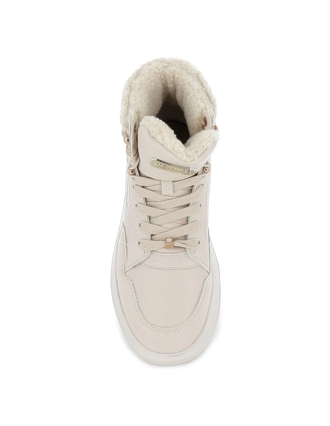 Deportiva urbana plataforma caña alta beige Maria Mare
