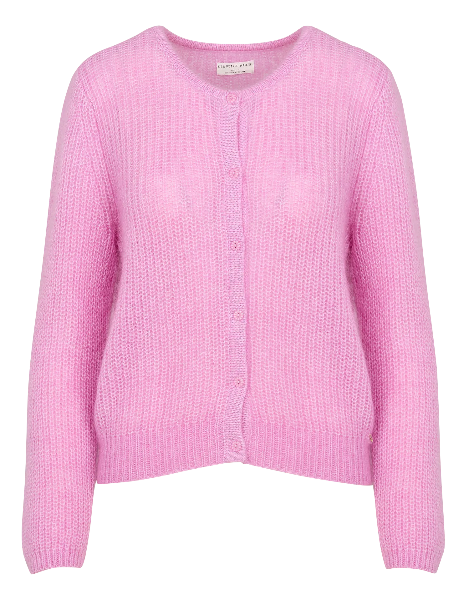 DES PETITS HAUTS BULLY  CHALECO DE CUELLO REDONDO DE PUNTO EN ROSA