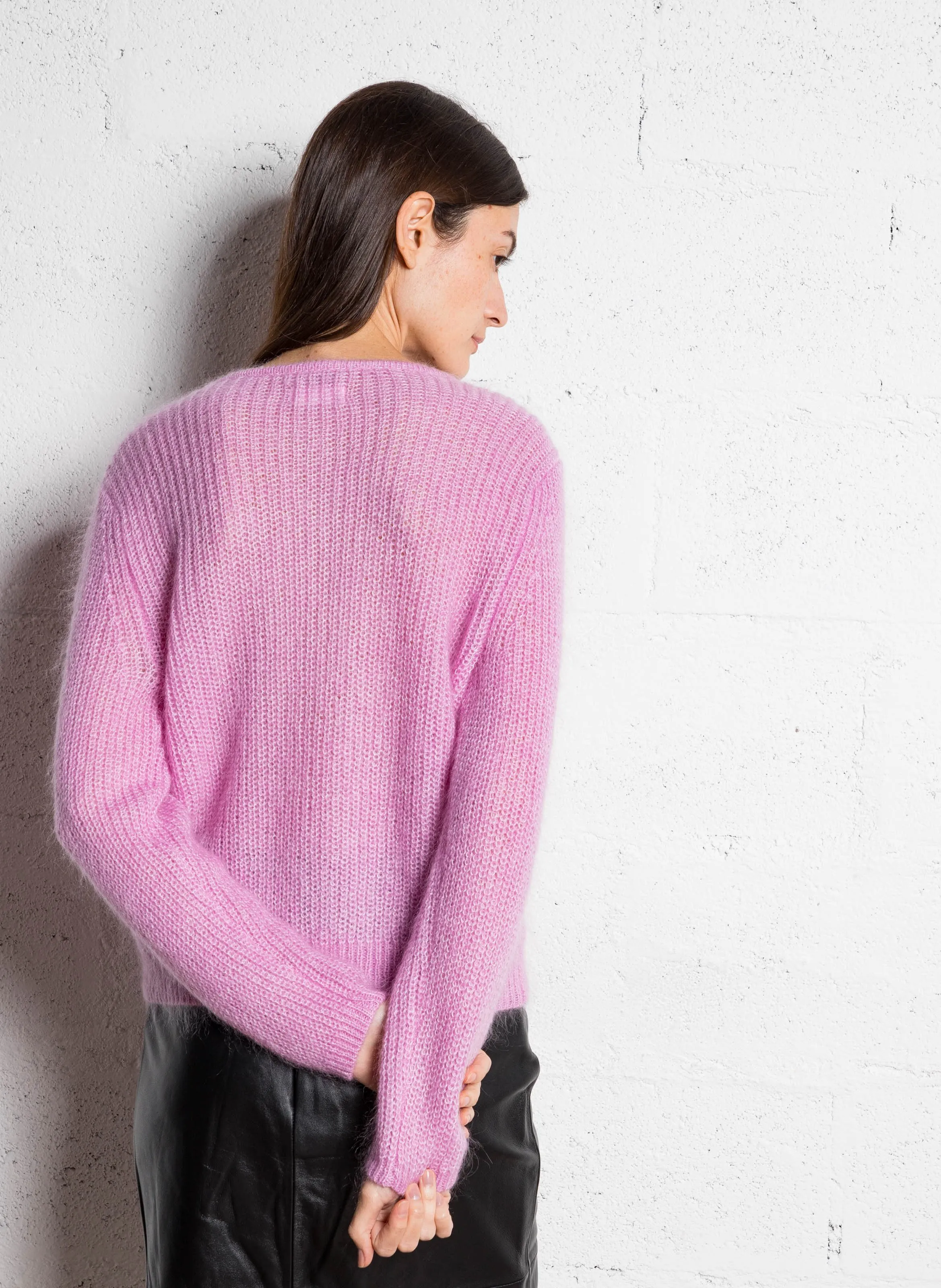 DES PETITS HAUTS BULLY  CHALECO DE CUELLO REDONDO DE PUNTO EN ROSA
