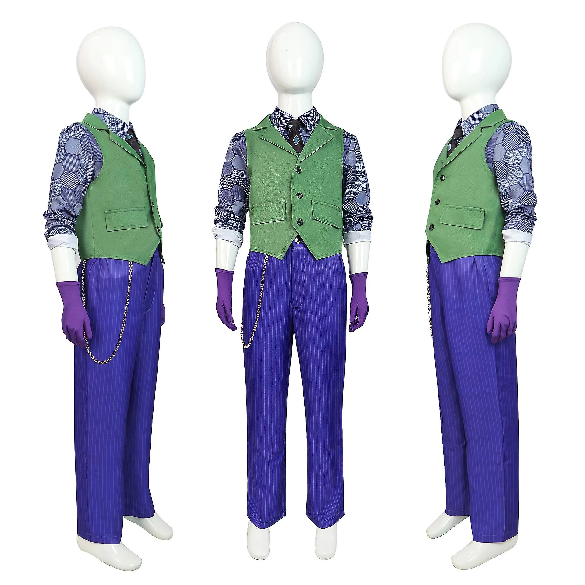 Disfraz de cosplay del Joker del Caballero Oscuro para Hombres Disfraz de Halloween para niños Disfraz de fiesta de carnaval con