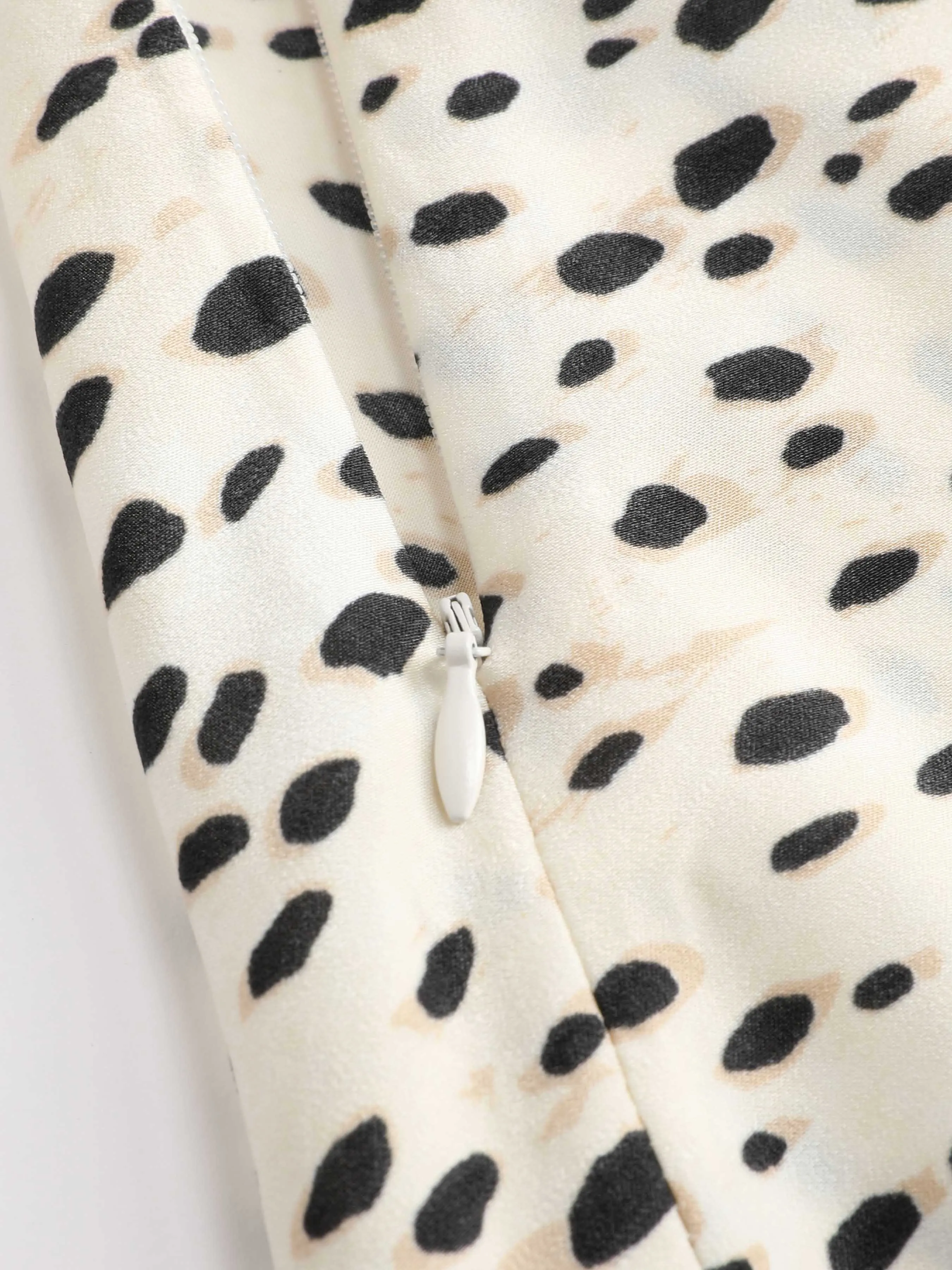 Falda Maxi con Estampado de Leopardo y Cordón con Abertura