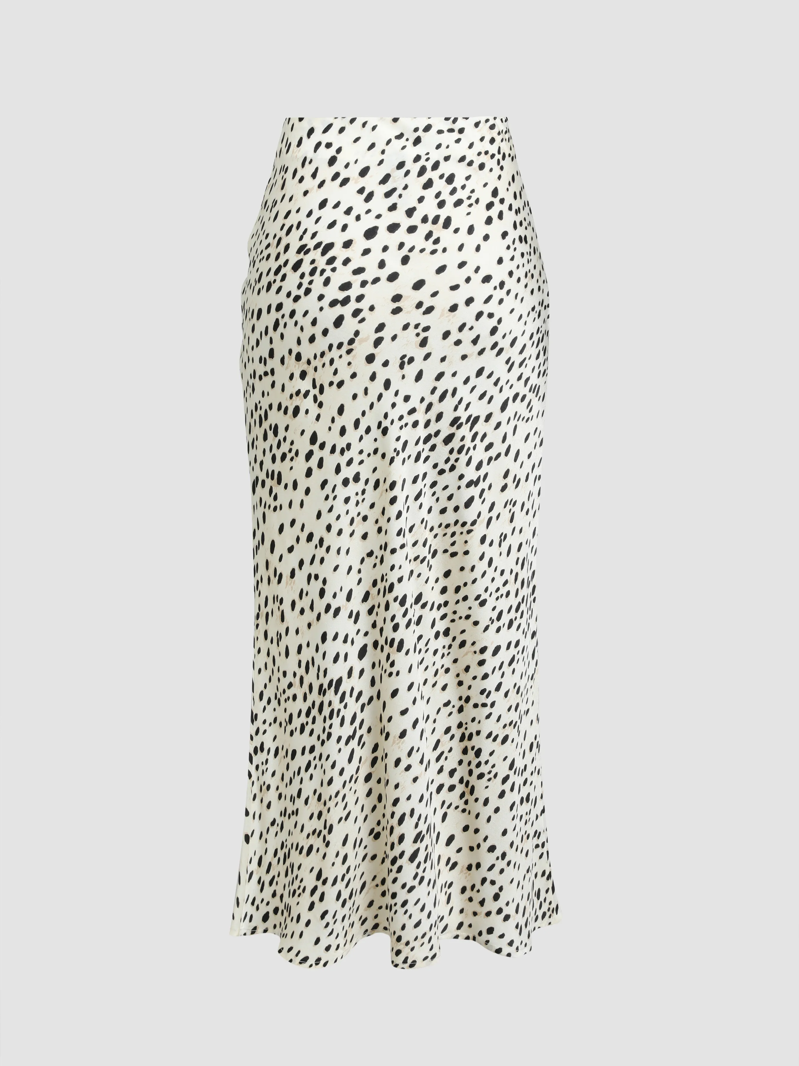Falda Maxi con Estampado de Leopardo y Cordón con Abertura