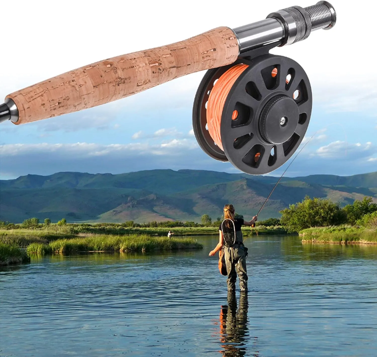FGXY GLA 5/6 Carrete de Pesca con Mosca  Fly Line  con la Línea de Pesca con Mosca Necesaria  Accesorios Duraderos de Pesca Manu