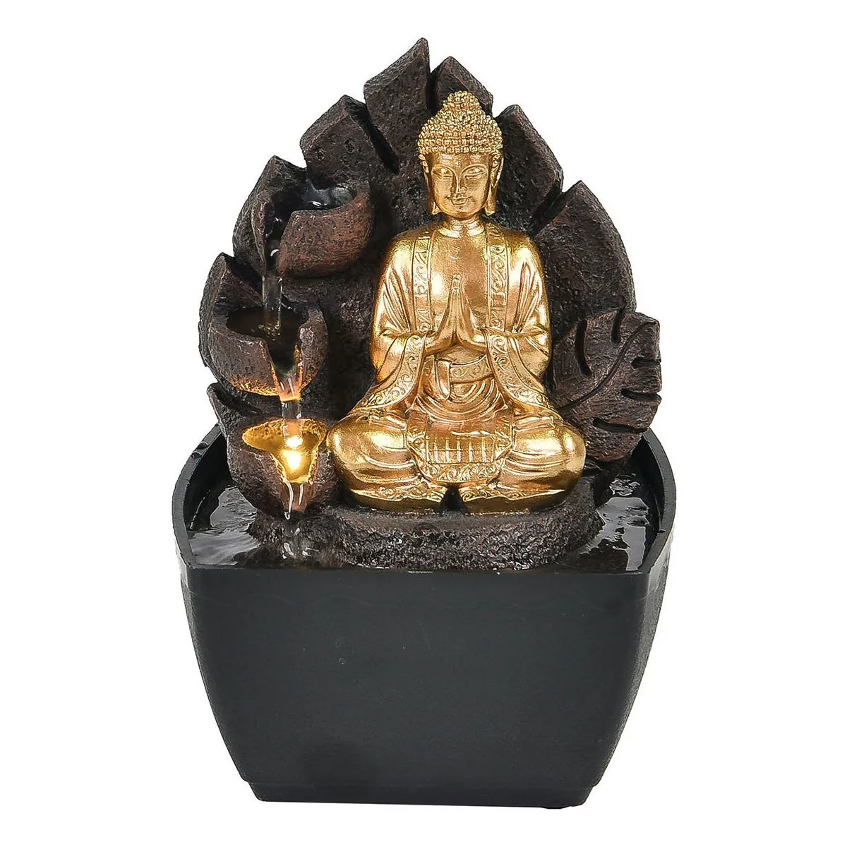 Fuente buda con luz