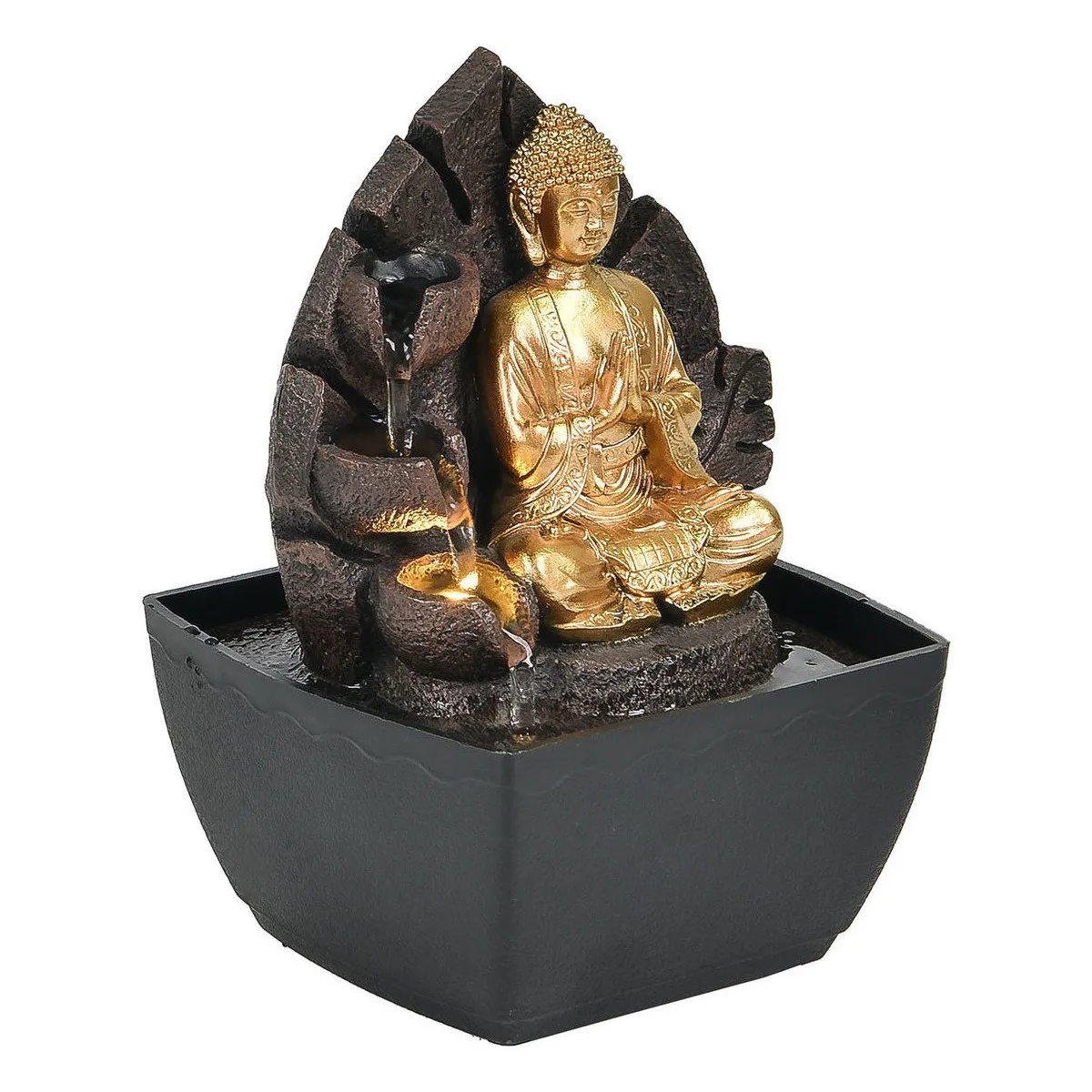 Fuente buda con luz