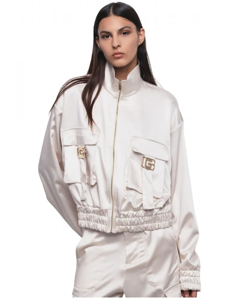 GAELLE PARIS  CAZADORA BOMBER DE RASO CON MAXI BOLSILLOS