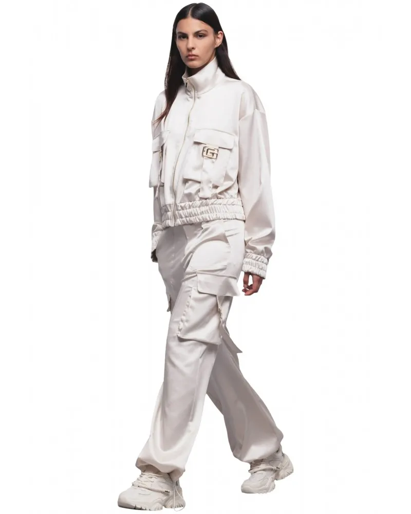 GAELLE PARIS  CAZADORA BOMBER DE RASO CON MAXI BOLSILLOS