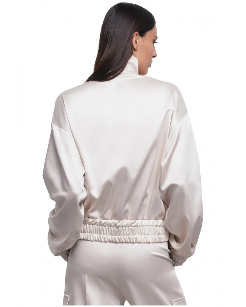 GAELLE PARIS  CAZADORA BOMBER DE RASO CON MAXI BOLSILLOS