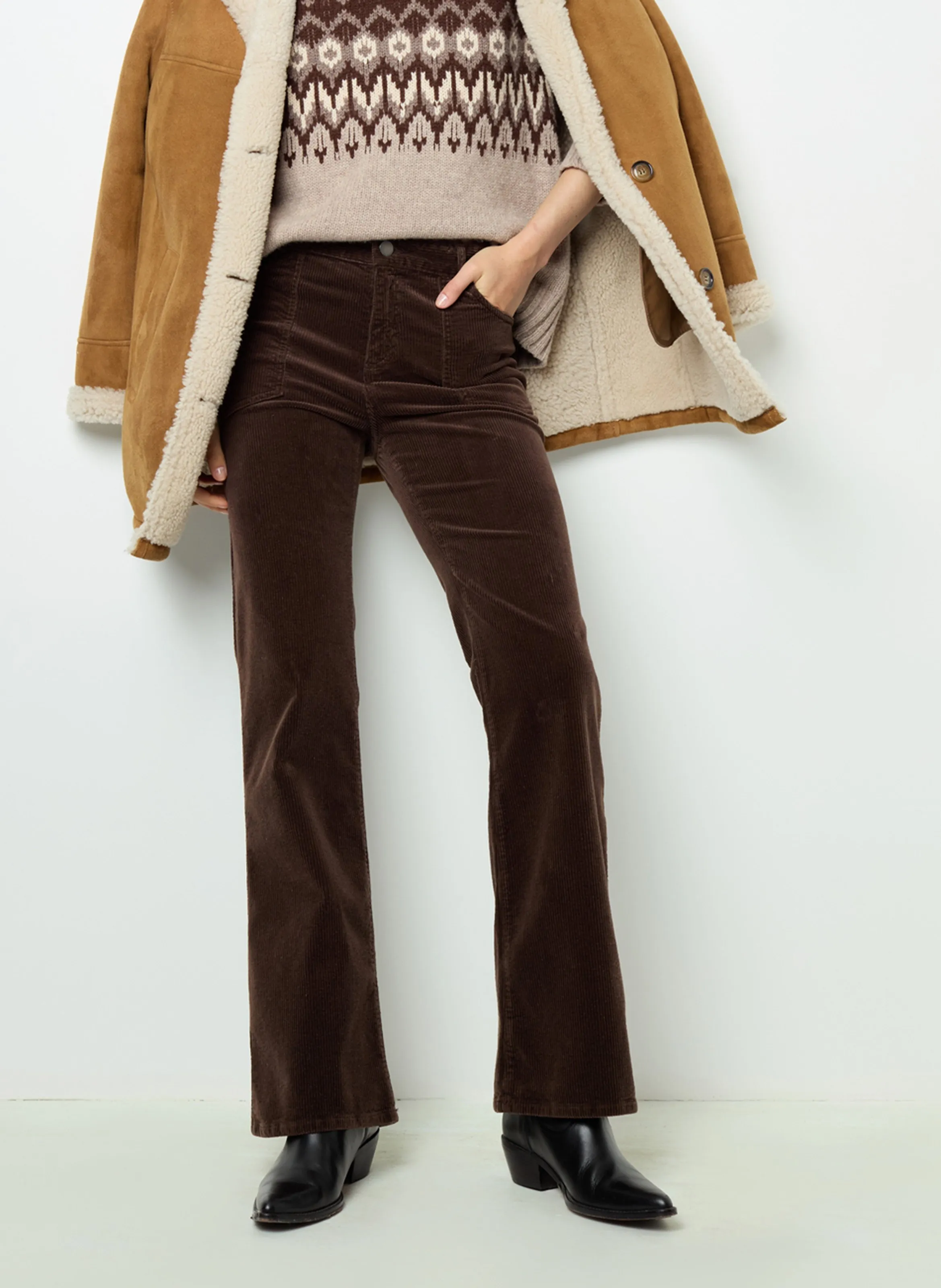 GERARD DAREL NAZIA  PANTALóN DE ALGODóN MEZCLADO RECTO EN MARRON