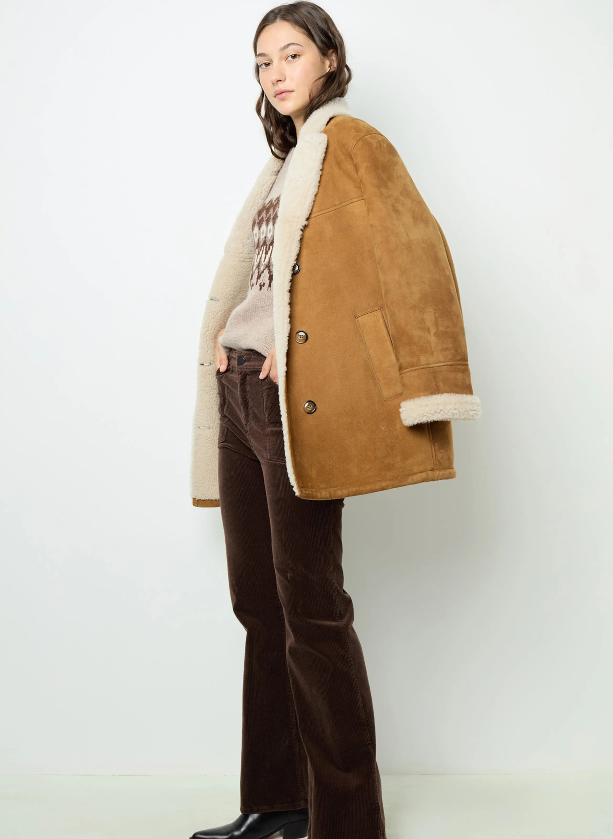 GERARD DAREL NAZIA  PANTALóN DE ALGODóN MEZCLADO RECTO EN MARRON