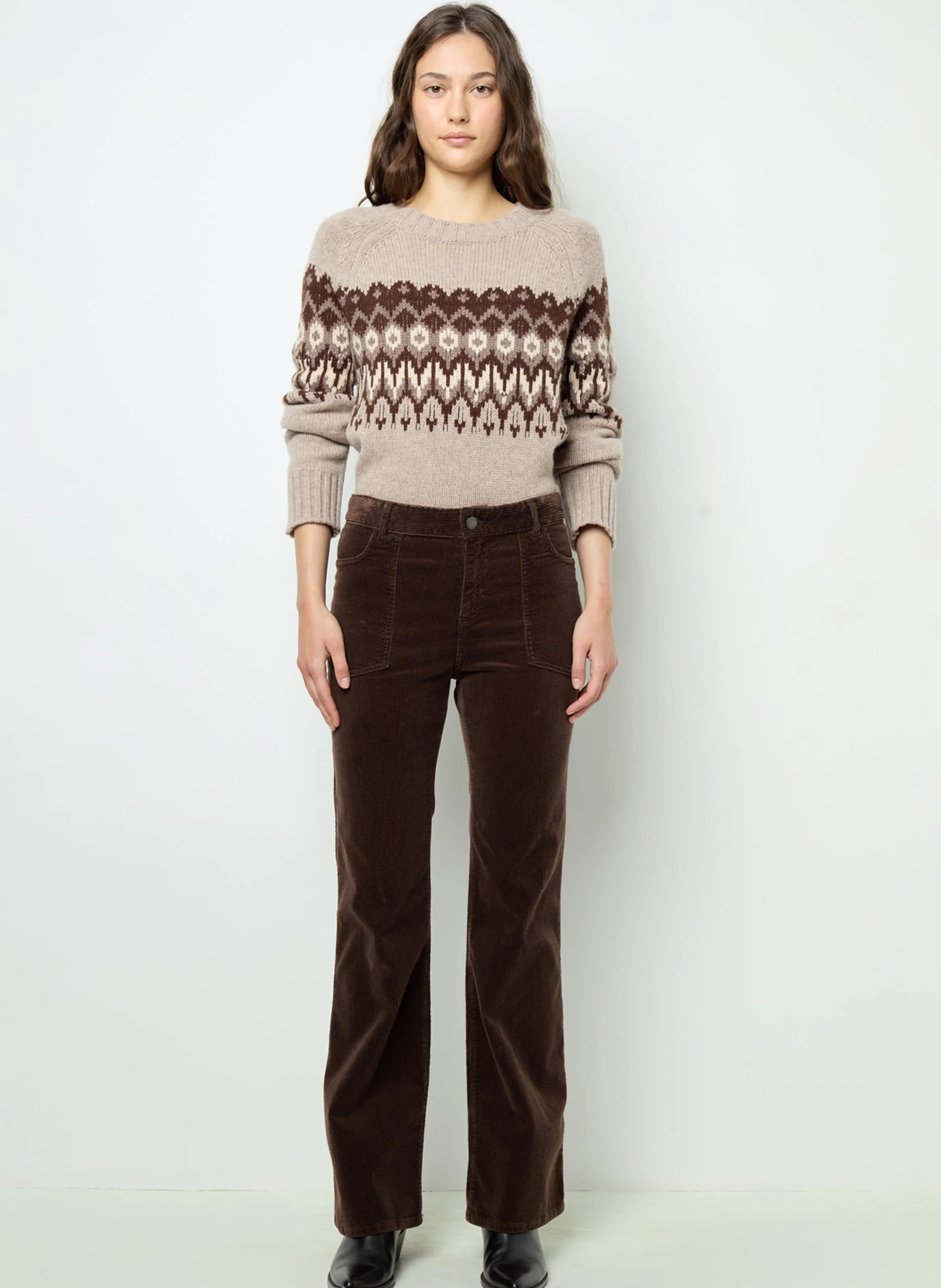 GERARD DAREL NAZIA  PANTALóN DE ALGODóN MEZCLADO RECTO EN MARRON