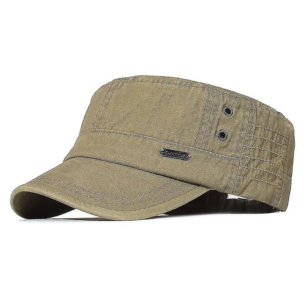 Gorra del ejército de algodón para hombres Sombrero de cadete Camionero Sombrero de papá Militar Flat Top Gorra de béisbol clási