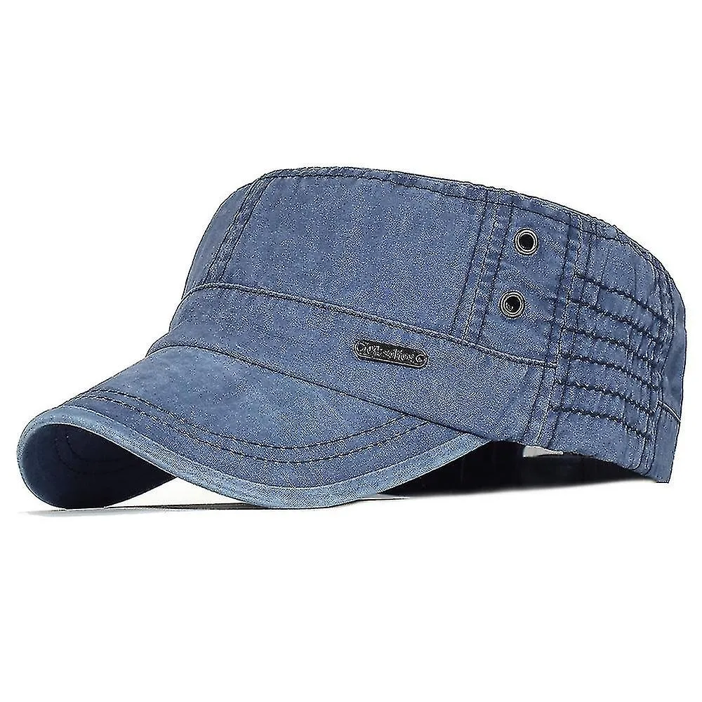Gorra del ejército de algodón para hombres Sombrero de cadete Camionero Sombrero de papá Militar Flat Top Gorra de béisbol clási