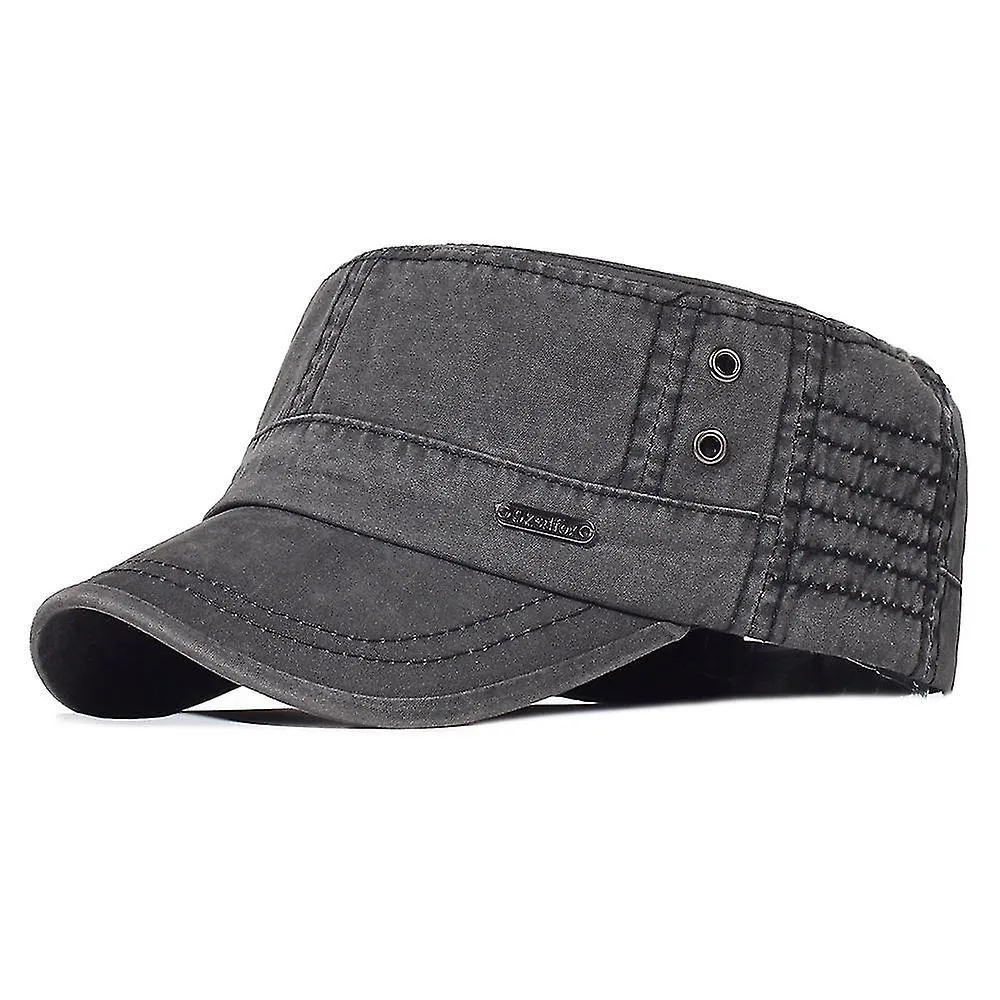 Gorra del ejército de algodón para hombres Sombrero de cadete Camionero Sombrero de papá Militar Flat Top Gorra de béisbol clási