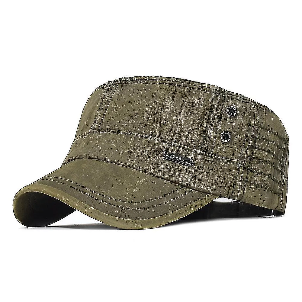 Gorra del ejército de algodón para hombres Sombrero de cadete Camionero Sombrero de papá Militar Flat Top Gorra de béisbol clási