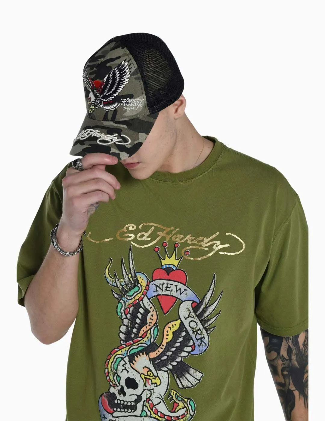 Gorra Ed Hardy Eagle Japan camuflaje