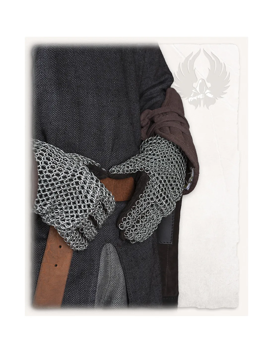 Guantes cota de malla modelo Richard, acabado ennegrecido