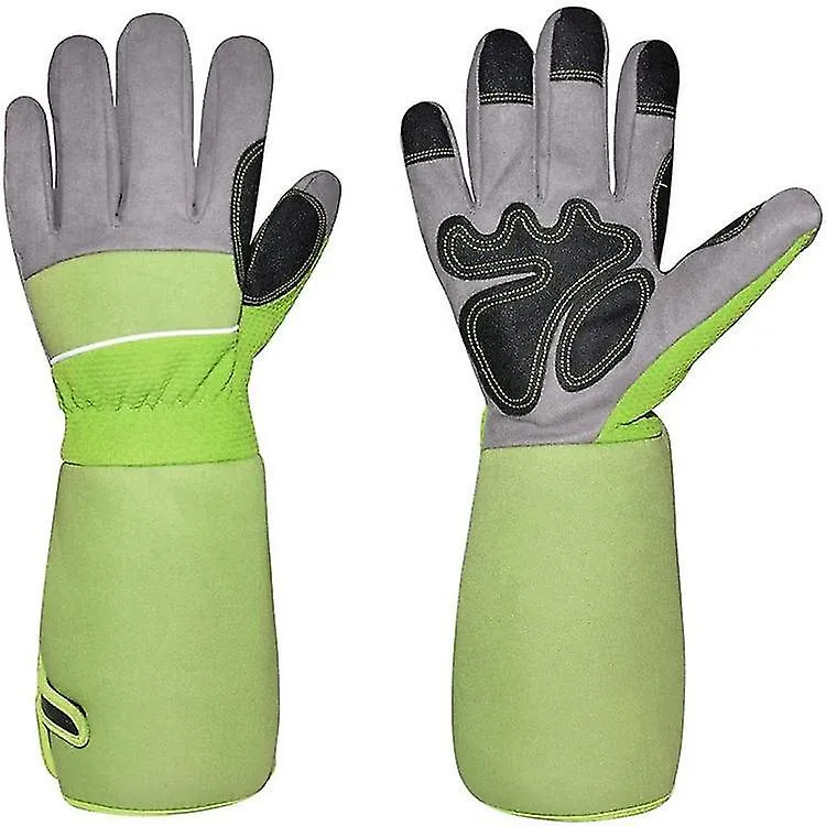 Guantes de jardinería de cuero transpirable para hombres y mujeres con guante antiespinas, cuero de vaca de manga larga para jar