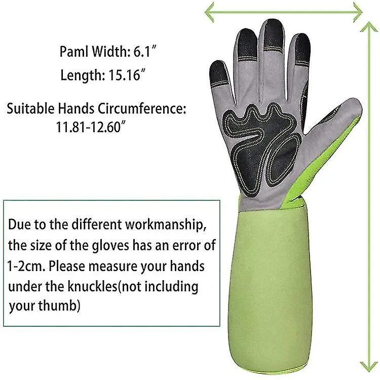 Guantes de jardinería de cuero transpirable para hombres y mujeres con guante antiespinas, cuero de vaca de manga larga para jar
