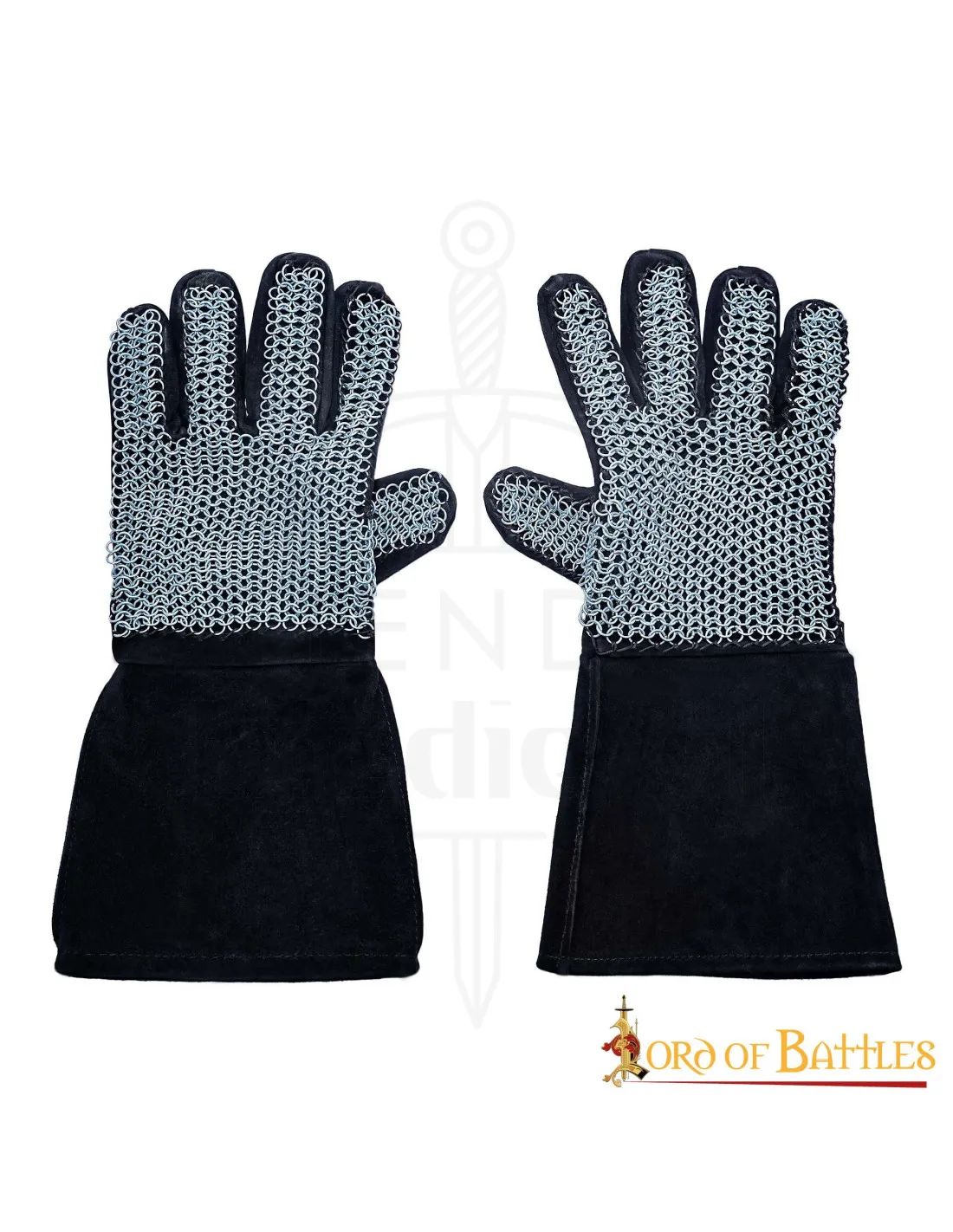 Guantes medievales con cota de malla, anillas 6 mm.