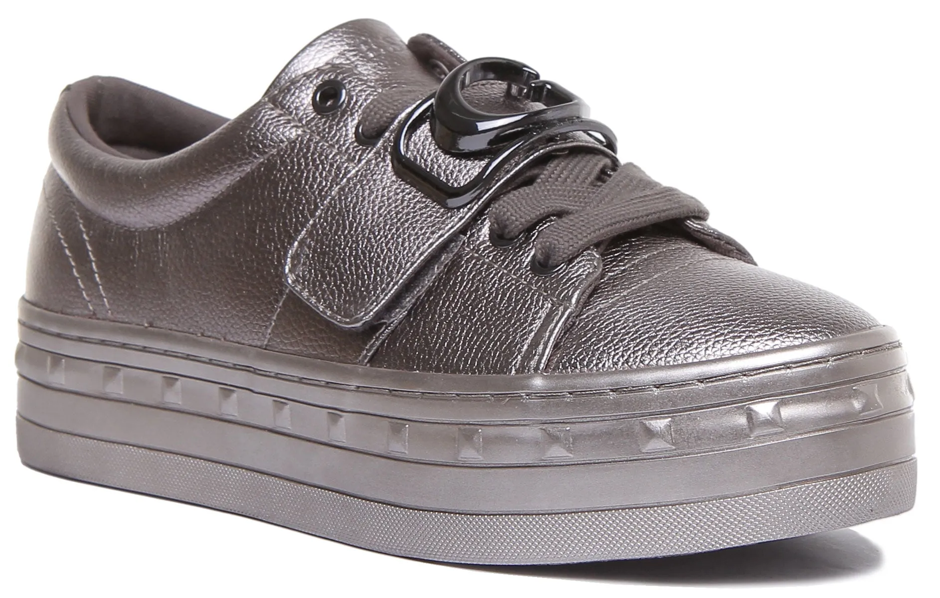 Guess Balit Zapatillas de deporte de plataforma sintética con cordones para mujer en gris