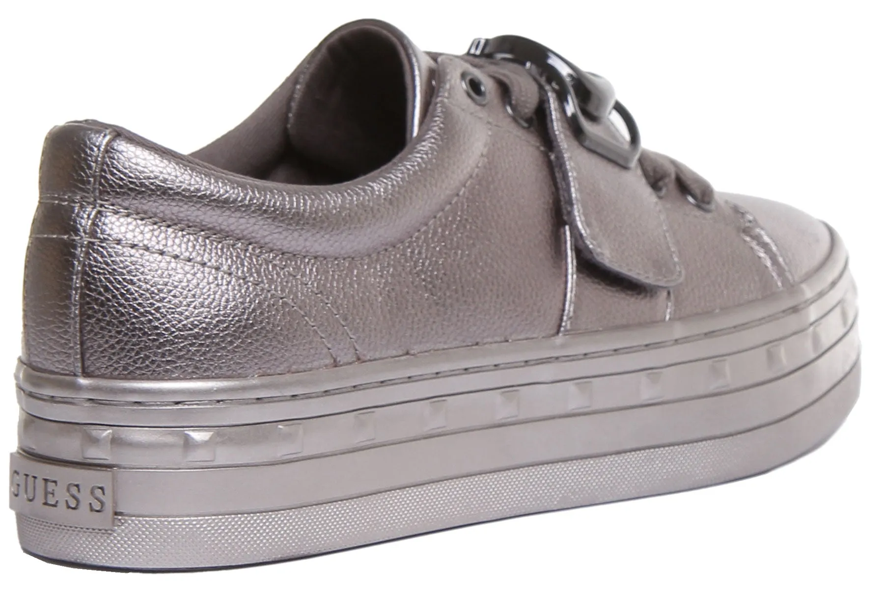 Guess Balit Zapatillas de deporte de plataforma sintética con cordones para mujer en gris