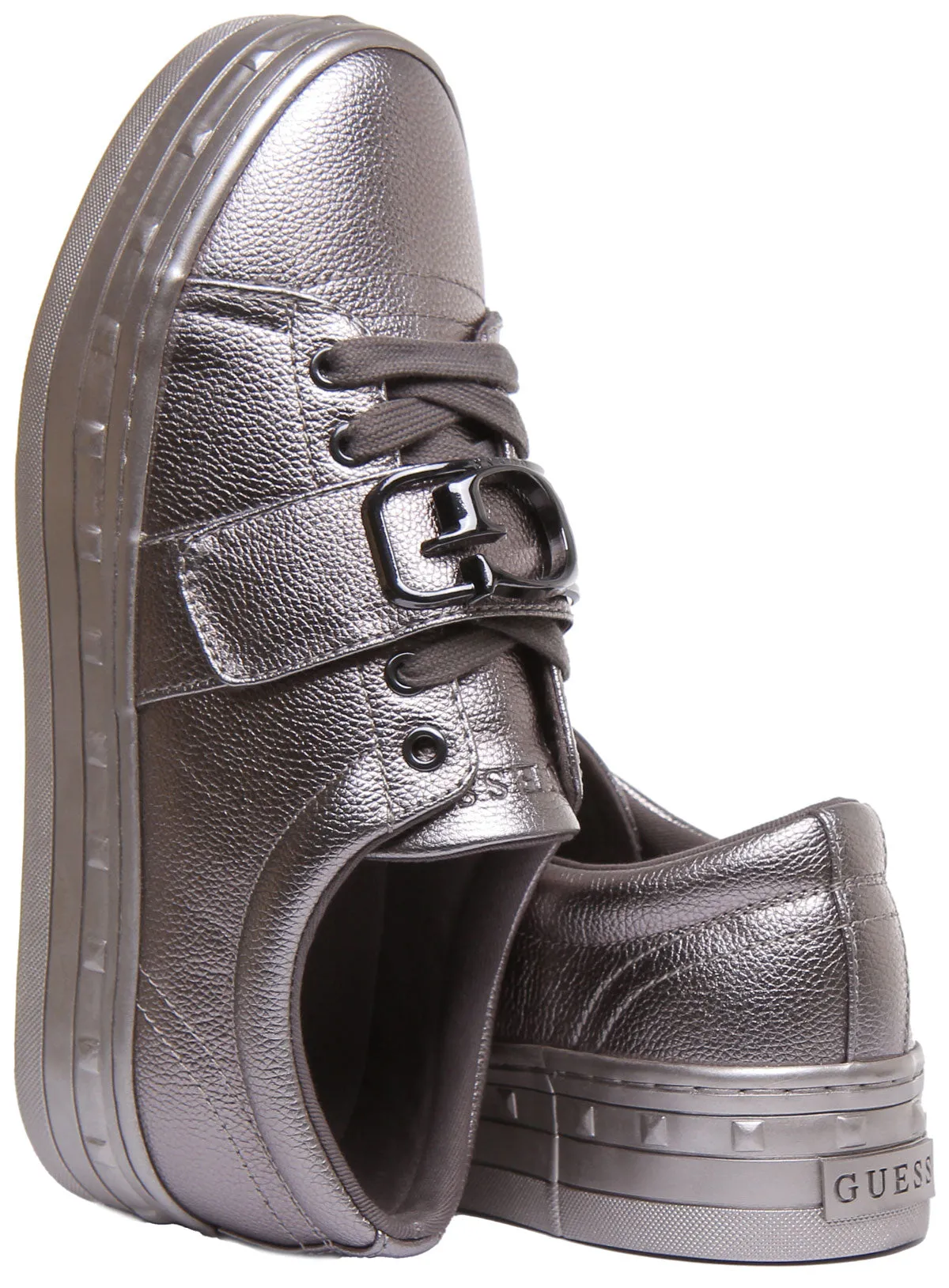 Guess Balit Zapatillas de deporte de plataforma sintética con cordones para mujer en gris