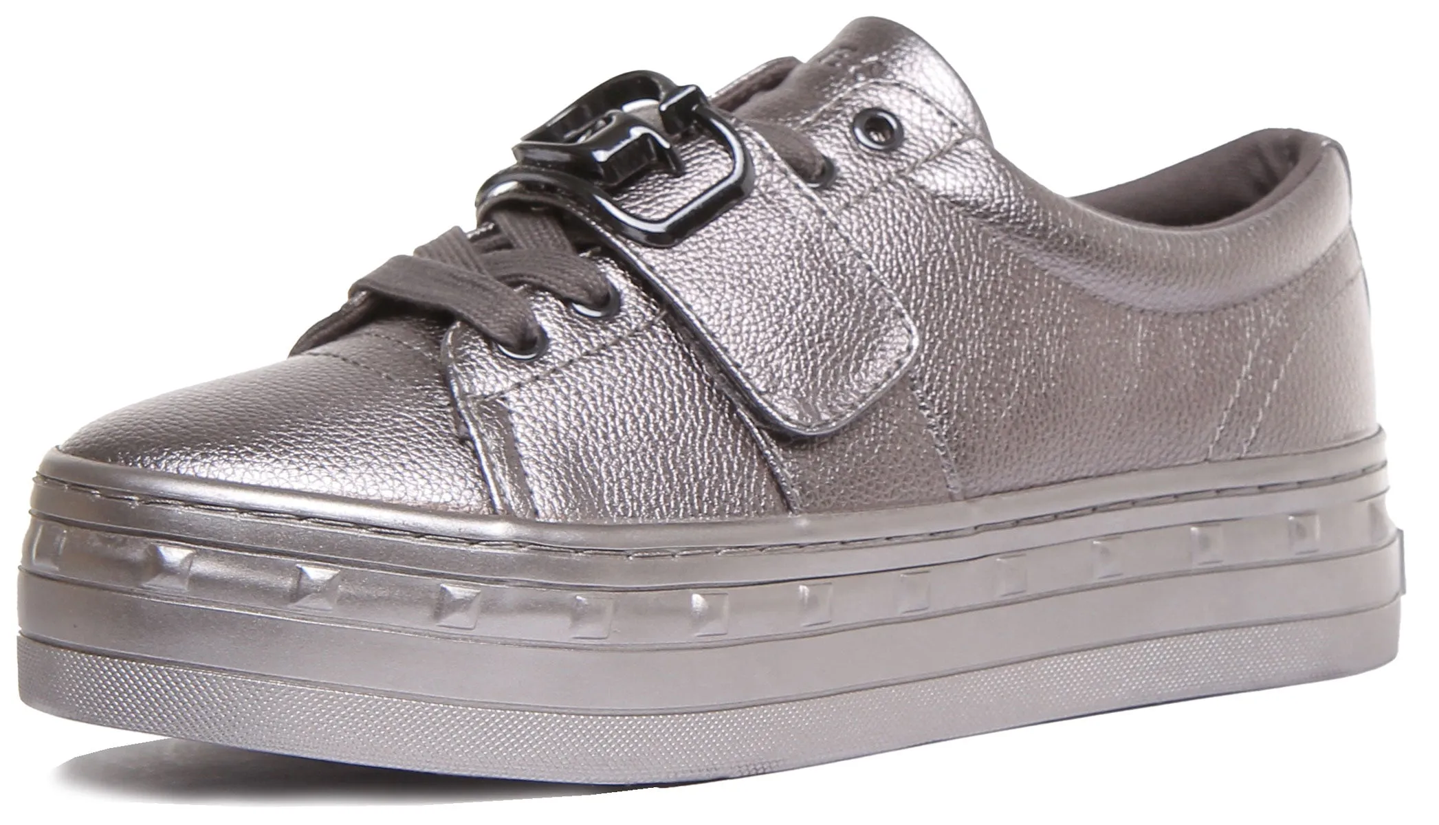 Guess Balit Zapatillas de deporte de plataforma sintética con cordones para mujer en gris