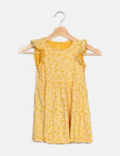 H&M Vestido amarillo estampado floral