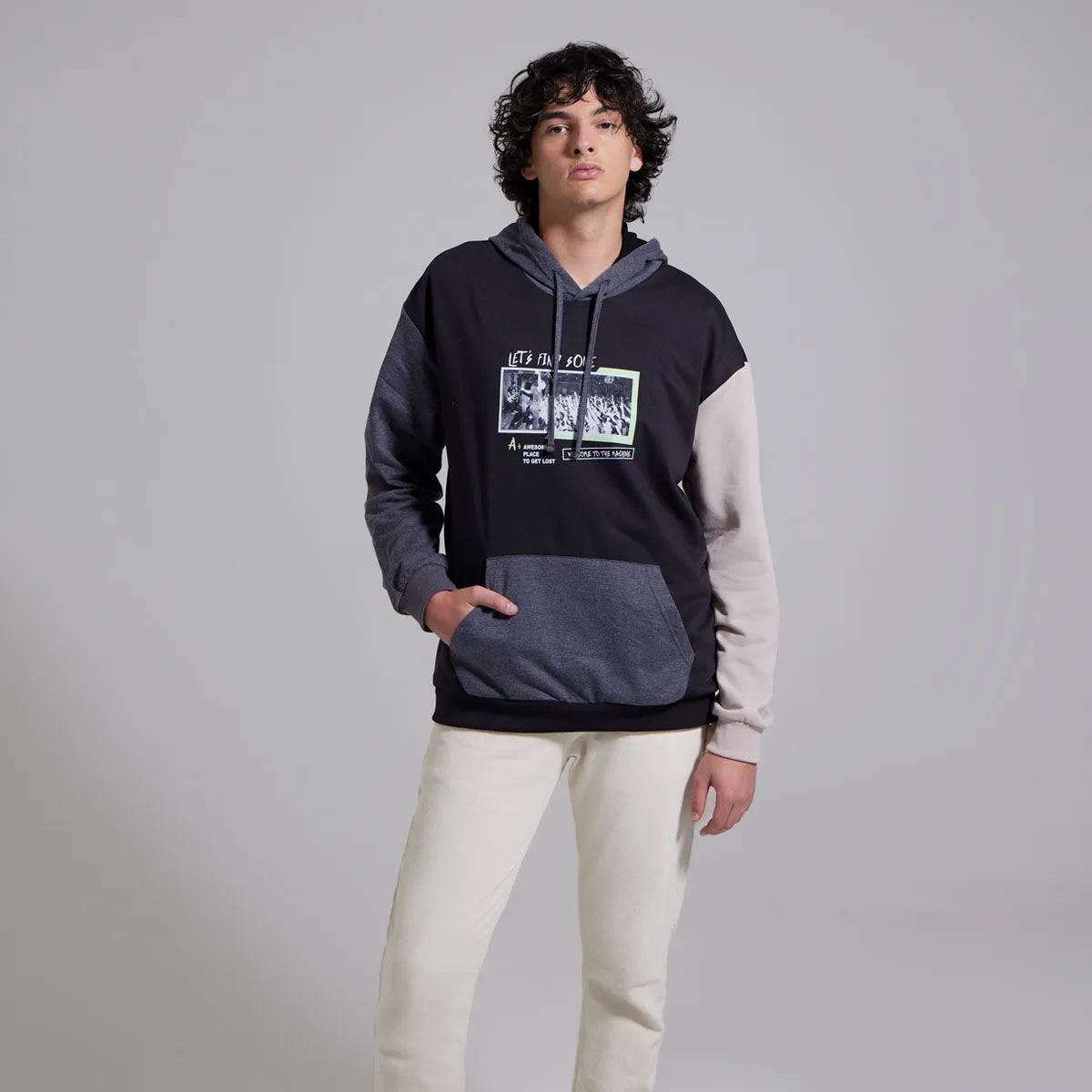 Hoddie Estampado Trendy Para Hombre