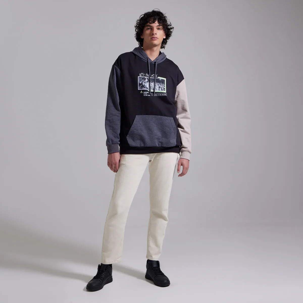 Hoddie Estampado Trendy Para Hombre