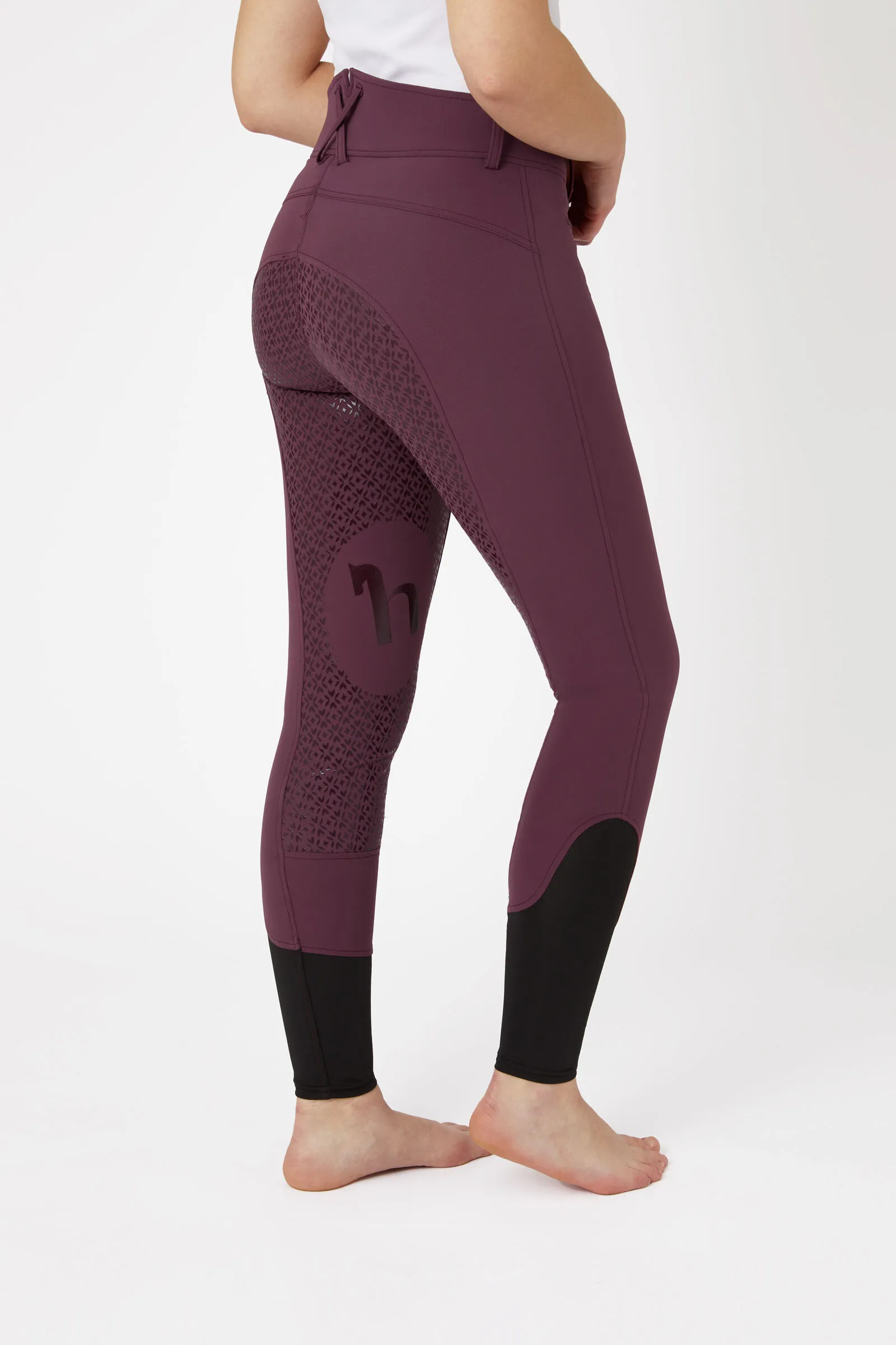 Horze Pantalones de Montar Cintura Alta con Asiento Completo de Silicona para Mujer
