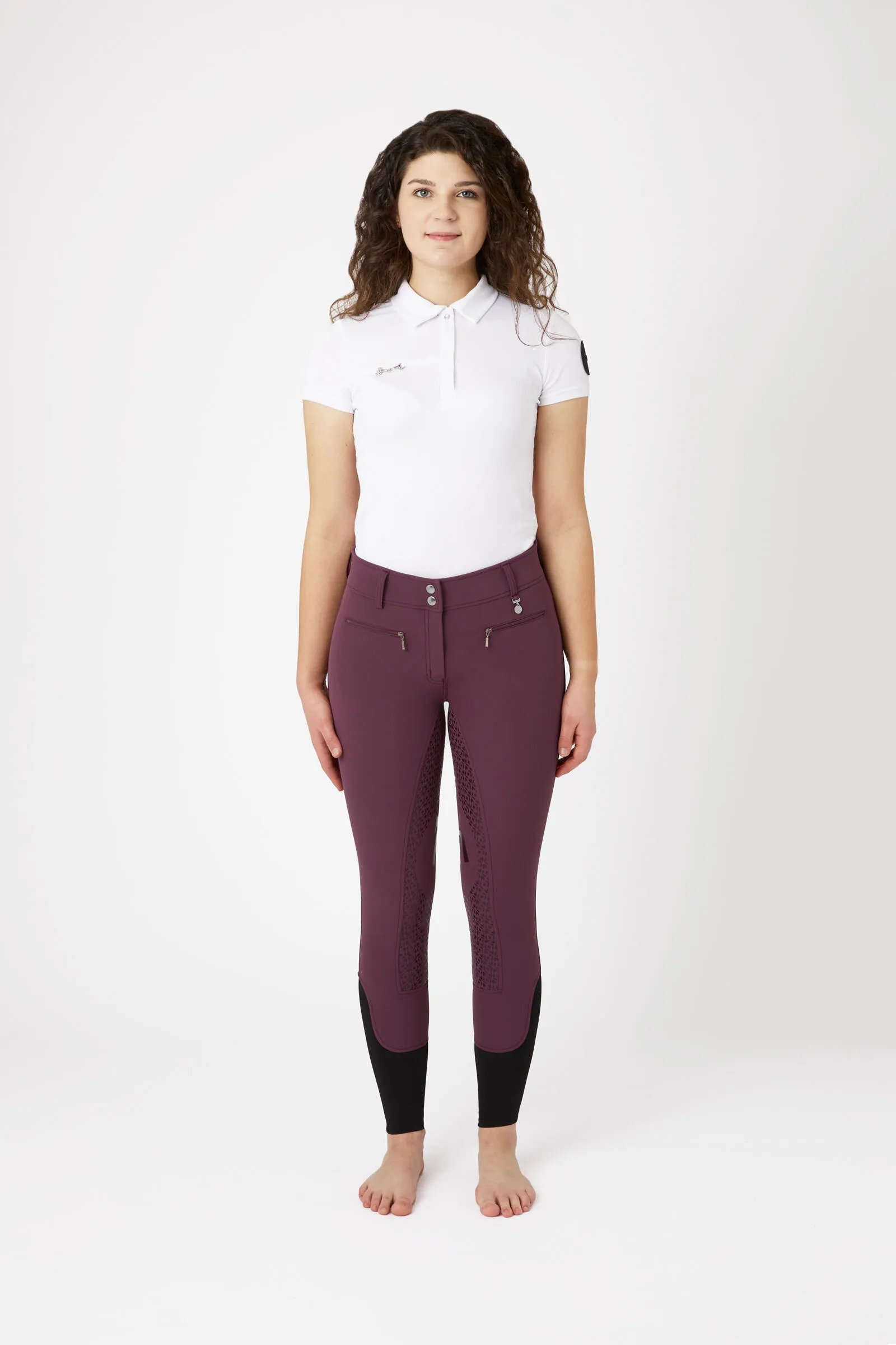 Horze Pantalones de Montar Cintura Alta con Asiento Completo de Silicona para Mujer