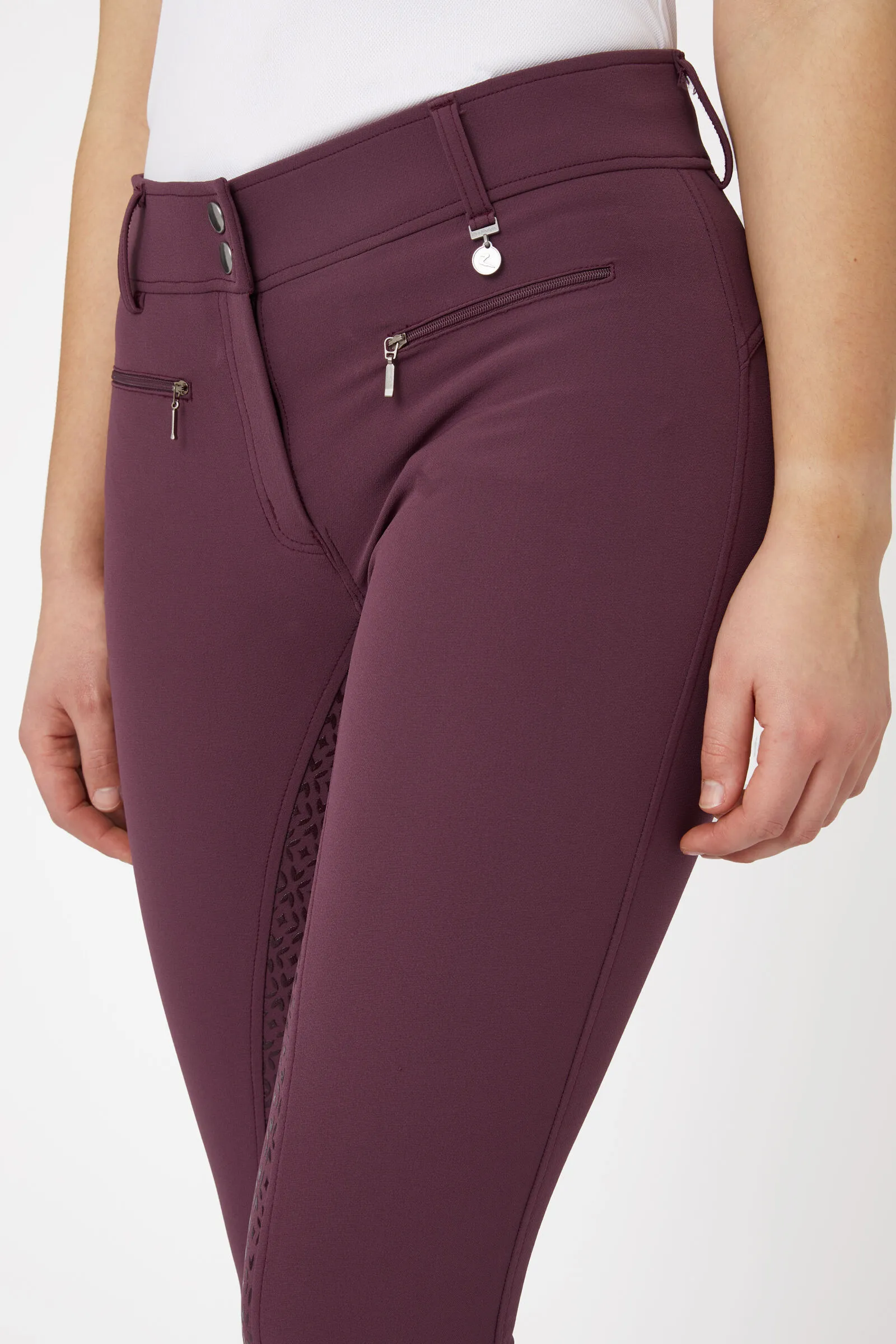 Horze Pantalones de Montar Cintura Alta con Asiento Completo de Silicona para Mujer