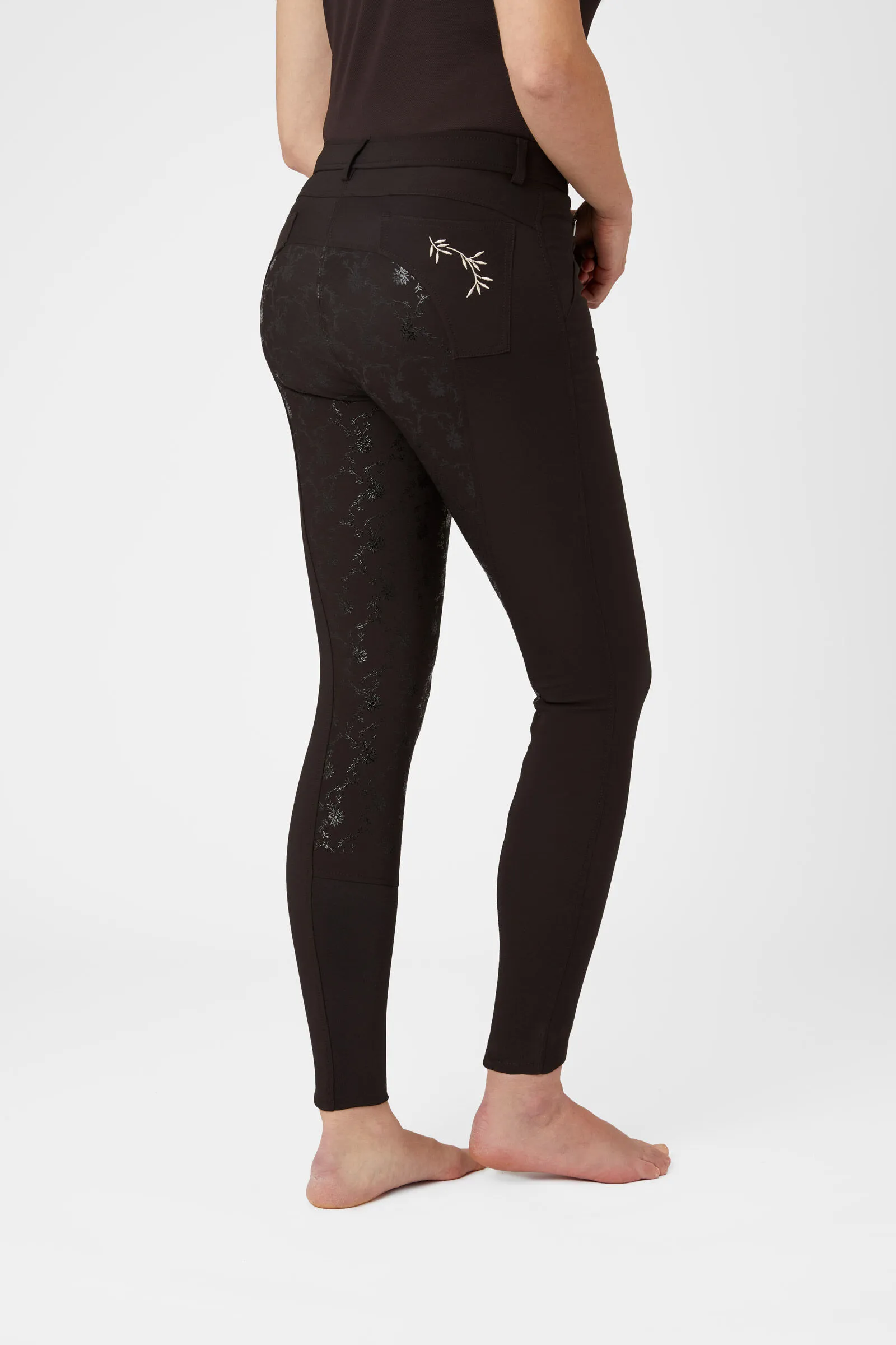 Horze Pantalones de Montar con Asiento Completo con Detalle Floral para Mujer Kaitlin