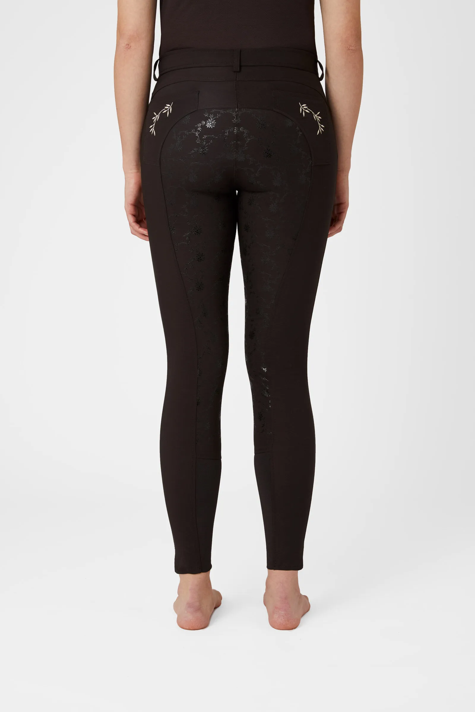 Horze Pantalones de Montar con Asiento Completo con Detalle Floral para Mujer Kaitlin