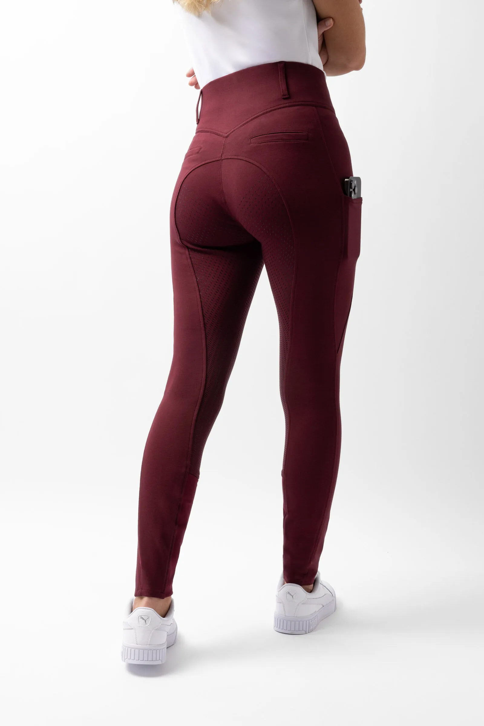 Horze Pantalones de Montar con Cintura Alta de Asiento Completo de Silicona para Mujer Mira