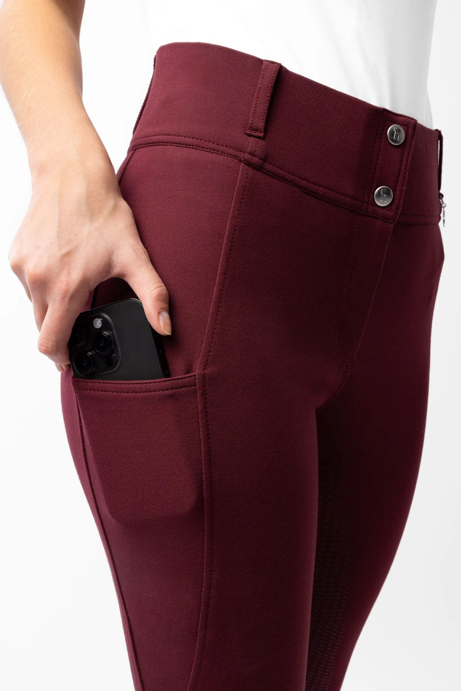 Horze Pantalones de Montar con Cintura Alta de Asiento Completo de Silicona para Mujer Mira