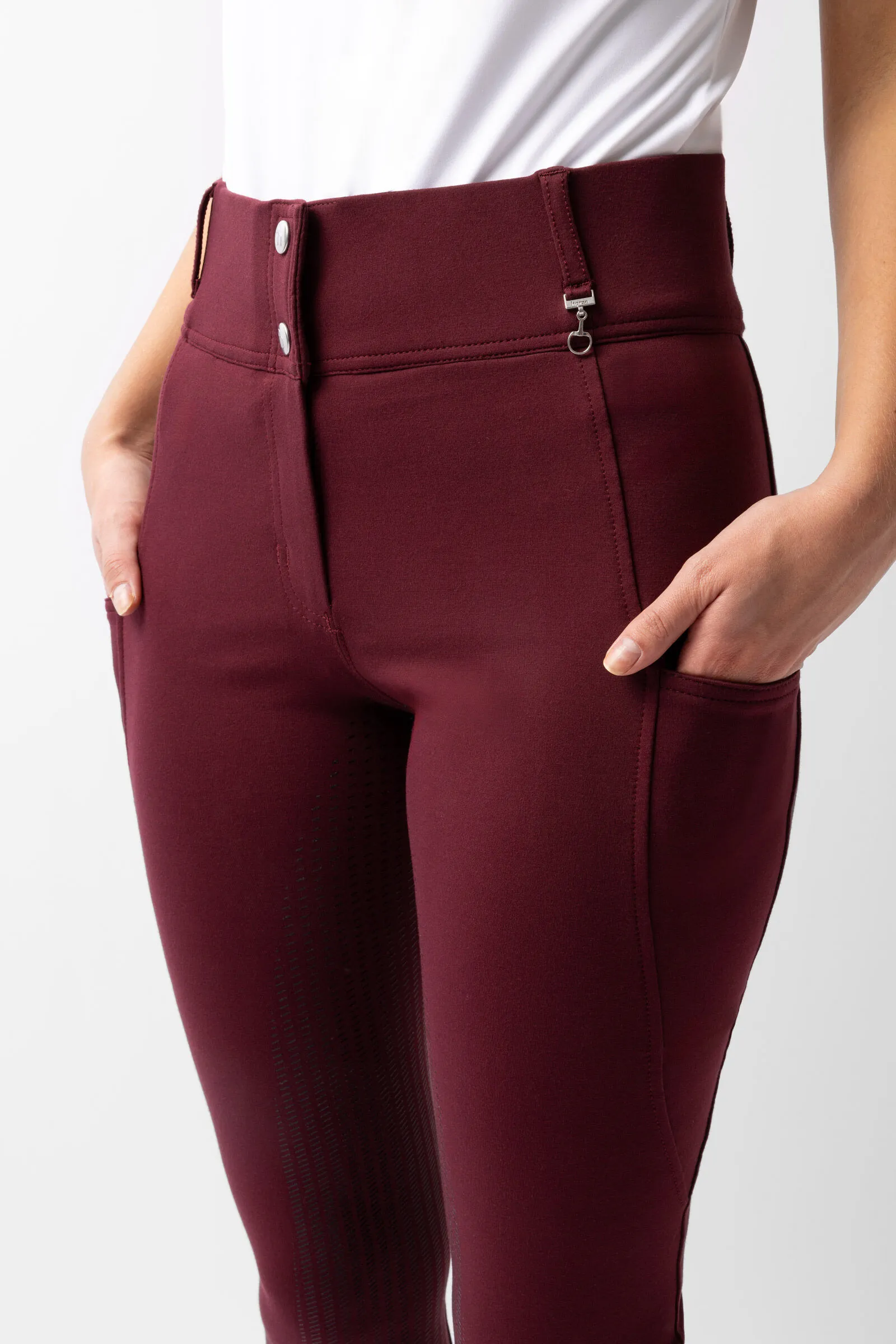 Horze Pantalones de Montar con Cintura Alta de Asiento Completo de Silicona para Mujer Mira
