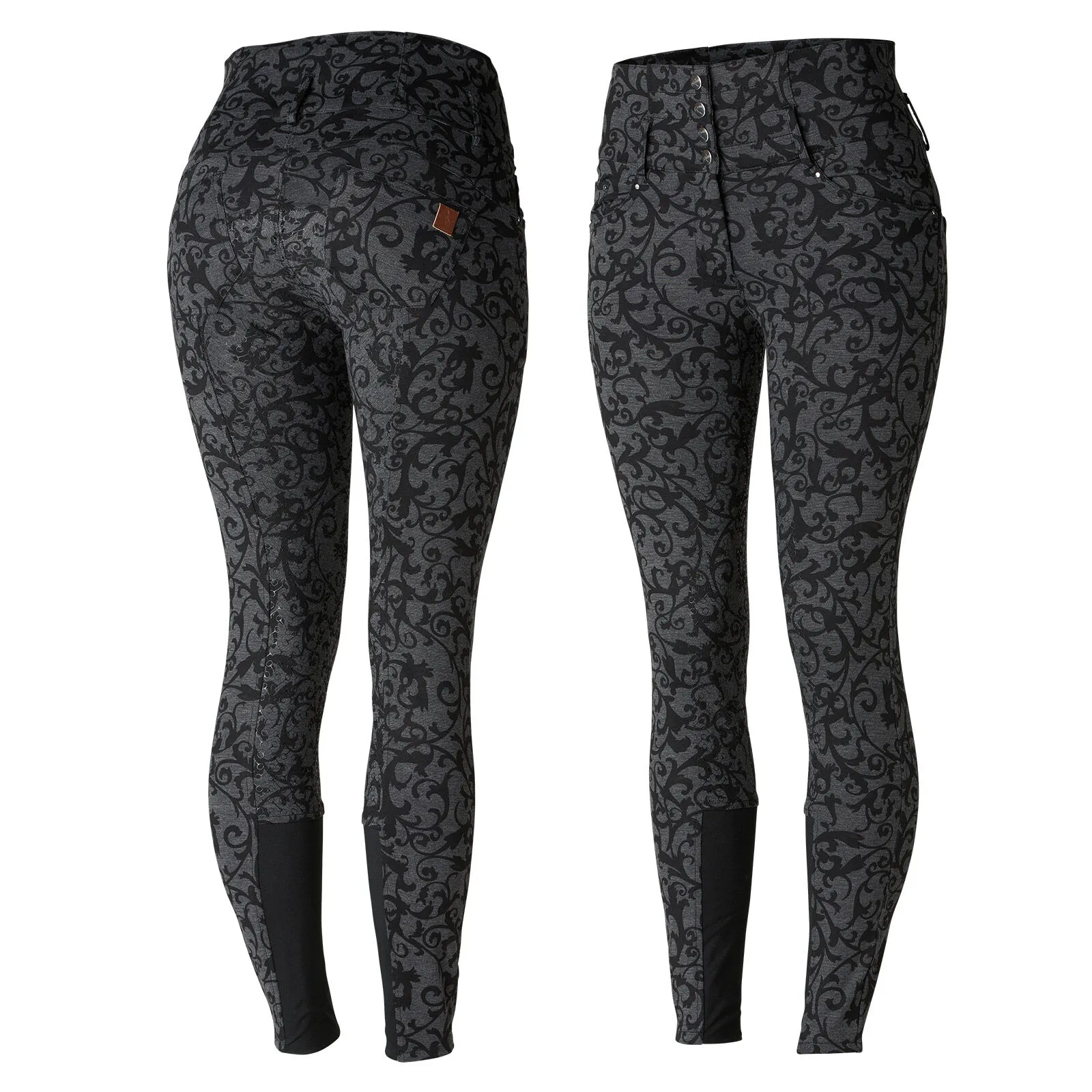 Horze Pantalones de Montar con Cintura Alta de Asiento Completo de Silicona para Mujer Tara